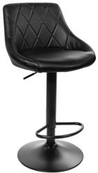 ARTOOL Scaun de bucatarie/bar, Artool, Kast, rotativ, piele ecologica neagra, picior metal negru, 45.5x48.5x85-105 cm (3432_1)