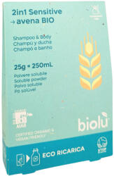  Gel de dus si sampon sensitive pudra - refill ecologic 25g Biolu (8057432974609)