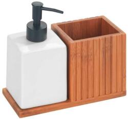 WENKO Dispenser detergent lichid de vase cu suport de ustensile din bambus 18, 5x8, 5x17 cm Wenko Mera 54944100 (5633)