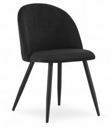 ARTOOL Scaun bucatarie/living, Artool, Bello, catifea neagra, picioare metal negru, 46x42.5x76.5 cm (3387_1)