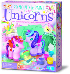 4M Atelier creativ 3D Modeleaza si picteaza - Unicorni cu sclipici (4M-04770) - esell