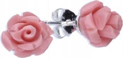 Lovrin 925-ös ezüst fülbevaló rózsaszín rózsákkal, 1, 30g, divatos minta, ajándéknak is kiváló, finom (Lovrin 46558)