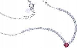 Lovrin Ezüst nyaklánc 925 elegáns cirkóniákkal és piros kővel 5, 00g s (Lovrin 52058)