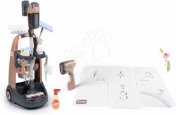 Smoby Set cărucior de curățenie cu fier de călcat cu aburi Rowenta Trolley Upright Hoover Smoby cu sunete și aspirator vertical cu sunete (SM330326-9)