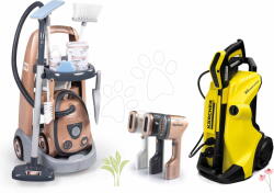 Smoby Set cărucior de curățenie și un aparat de curățat cu apă sub presiune Rowenta Trolley Vacuum Cleaner Smoby și aspirator electronic cu fier de călcat cu aburi SM330325-8 (SM330325-8)