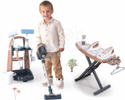 Smoby Set cărucior de curățenie și aspirator vertical Rowenta Trolley Upright Hoover Smoby cu masă de călcat și fier de călcat (SM330326-1)