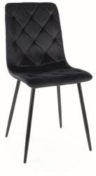 SIGNAL MEBLE Jerry Velvet étkező szék fekete láb/ fekete (Bluvel 19)