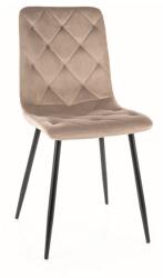 SIGNAL MEBLE Jerry Velvet étkező szék fekete láb/ sötét bézs (Bluvel 40)