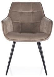 SIGNAL MEBLE Lilia Velvet étkező szék fekete láb/ sötét bézs 40