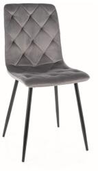 SIGNAL MEBLE Jerry Velvet étkező szék fekete láb/ szürke (Bluvel 14)