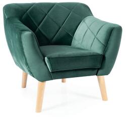 SIGNAL MEBLE Karo1 Velvet fotel bükk láb/ zöld (Bluvel 78)