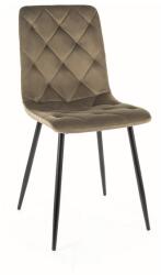 SIGNAL MEBLE Jerry Velvet étkező szék fekete láb/ oliva zöld (Bluvel 77)