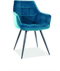 SIGNAL MEBLE Lilia Velvet étkező szék fekete láb/ türkiz bluvel 85