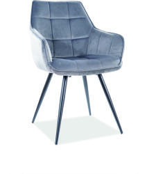 SIGNAL MEBLE Lilia Velvet étkező szék fekete láb/ szürke bluvel 14