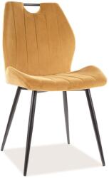 SIGNAL MEBLE Arco Velvet étkező szék fekete láb/ sárga bluvel 68