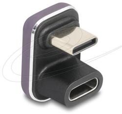 Delock Адаптер USB-C мъжко към женско USB-C, под 180° , 40 Gbps PD 3.1 240 W , U-образен 8K 60 Hz metal (DELOCK-60737) - megamag