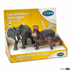 Papo Set Animale Salbatice Elefant, Hipopotam Si Pui (80001) Figurina