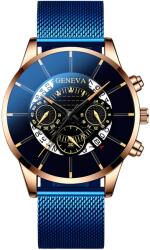 Geneva Часовник ha-12145 - Син / Розов Златен kp12145 Часовници