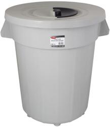 PLANET Kerek szemetes kuka, fedéllel, műanyag, eco szürke, 120 L (UP112) - emag