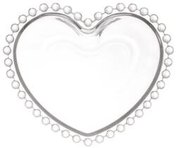 Pufo Heart elegáns üvegtál mogyoró, pisztácia, cukorka, snack tálalásához, 16 cm (Pufo3870A)