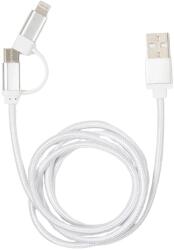 Kikkerland USB Lightning + USB Type C Átalakító Ezüst 1m US237-SI (US237-SI)