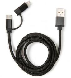 Kikkerland USB Lightning + USB Type C Átalakító Fekete 1m US237-BK (US237-BK)