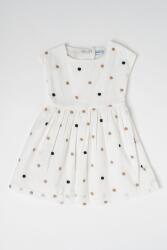 Mayoral Mayoral, Mintás bővülő ruha puffos ujjakkal, Fekete, Világosbarna, Fehér, 122 CM (3921-061-7Y)