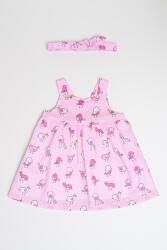 Mayoral Mintás ruha és fejpánt szett, Fehér, Fukszia, Pasztellrózsaszín, 75 CM (1873-048-6-9M)