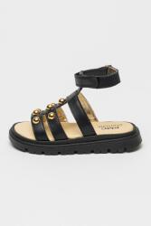 Primigi Primigi, Tépőzáras bőrszandál, Aranyszín, Fekete, 33 EU (7938933-BLACK-33)