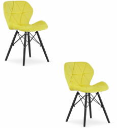  Valora WAKO bársonyfotel, sárga-fekete lábakkal, nappaliba, 2 db