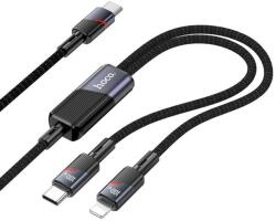 hoco. Cablu Date si Incarcare USB-C - Lightning / USB-C HOCO U139 2in1, 100W, 1.2m, Negru