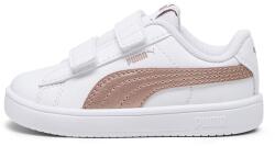 PUMA Puma, Rickie tépőzáras műbőr sneaker, Fehér, Rózsaarany, 27 EU (394254-04-9)