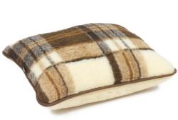 Kampol párna, merinógyapjú, megfordítható, cipzárral, barna kockás minta, 40x60cm (2351790)