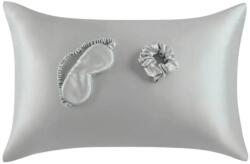  Természetes selyem szett: párnahuzat 50x70 cm, szemmaszk és hajgumi, prémium 6A Mulberry selyem 19 mm, Clickzu