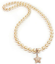  Creamrose Swarovski Gyöngy Nyaklánc - Csillag Medál - 50cm