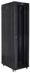Lanberg 19" szabadon álló rack szekrény 47U/800X1000 üvegajtó, lapraszerelt, LCD kijelző, fekete FF01-8047-12BL (FF01-8047-12BL)