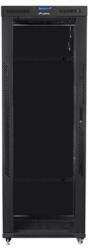 Lanberg 19" szabadon álló rack szekrény 42U/800X1000 üvegajtó, lapraszerelt, LCD kijelző, fekete V2 FF01-8042-12BL (FF01-8042-12BL)