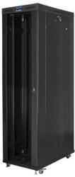 Lanberg 19" szabadon álló rack szekrény 47U/800X1200 üvegajtó, lapraszerelt, LCD kijelző, fekete V2 FF01-8247-12BL (FF01-8247-12BL)