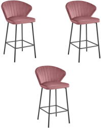  Valora GATTA bársony szék, sötét rózsaszín, modern dizájn, konyhai használatra, 3 db