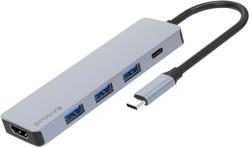 Proove IRON LINK Hub 5 în 1 Type-C, 3x USB 3.0, HDMI, Type-C, aluminiu, compatibil cu Windows/Mac (HBIL00010604)