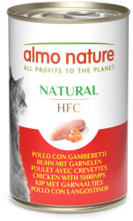 Almo Nature 18x140g Almo Nature HFC Natural Csirke & garnéla nedves macskatáp 12+6 ingyen