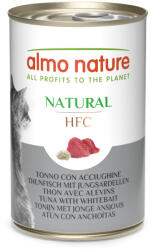 Almo Nature 18x140g Almo Nature HFC Natural Tonhal & apró szardínia nedves macskatáp 12+6 ingyen