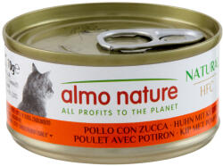 Almo Nature 70g 18x70g Almo Nature HFC Natural Csirke & tök nedves macskatáp 12+6 ingyen