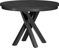 TEMPO KONDELA Kihúzható étkezőasztal, fekete, 100-140x75 cm, MAULI