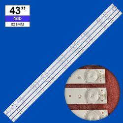  LED-TV680 Háttérvilágítás Telefunken 43coll LED TV-be, 9LED 3V, 4db/csomag