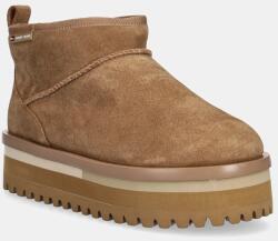 Tommy Jeans velúr hócipő TJW FLATFORM SNOW BOOT SUEDE - bézs Női 41