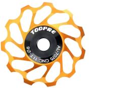 Toopre ipari csapágyas váltógörgő, alumínium, 1db, kerámia csapágy, 11T, arany színű