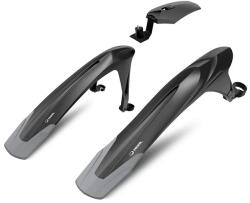 RBRL XC gyorsrögzítésű műanyag MTB sárvédő teleszkópra és támvillára, 24-29 colos bringákhoz, fekete-szürke