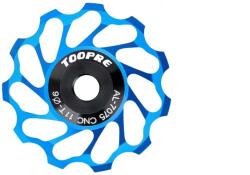 Toopre ipari csapágyas váltógörgő, alumínium, 1db, kerámia csapágy, 11T, kék