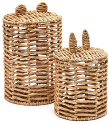 Kave Home Natúr színű vízijácint játéktároló kosár szett 2 db-os ø 30x50 cm Venezia - Kave Home